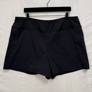 Traj3ctory Athletic Shorts Womens XXL Black Performance Zipper Pockets Hiking